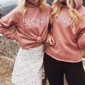 BRUNETTE THE LABEL Blonde dusty rose hoodie